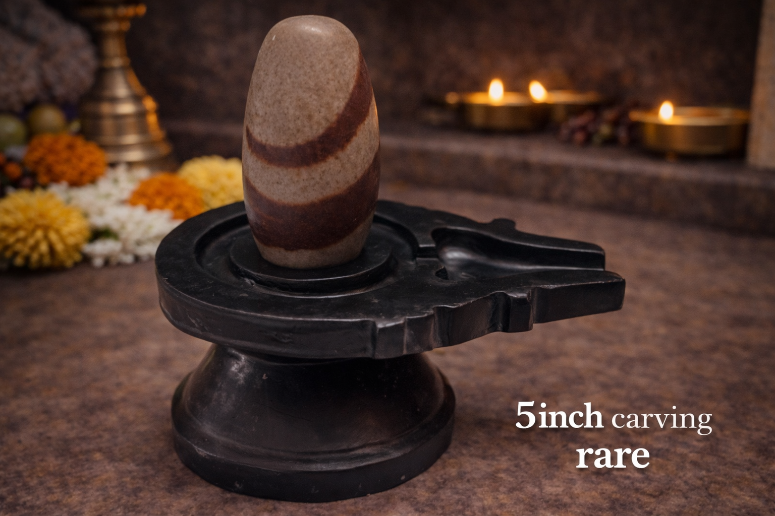 Ultra Rare Naag Bandh Narmadeshwar Shivling (5 Inch) with Carved Jaladhari – Symbol of Protection, Power & Kundalini Energy