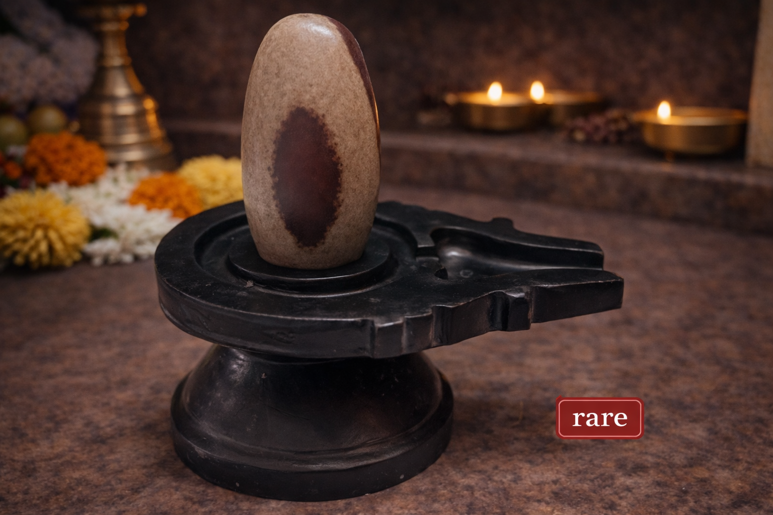Rare Tilak Mark Narmadeshwar Shivling (5 Inch) – Symbol of Divine Focus, Blessings & Spiritual Alignment