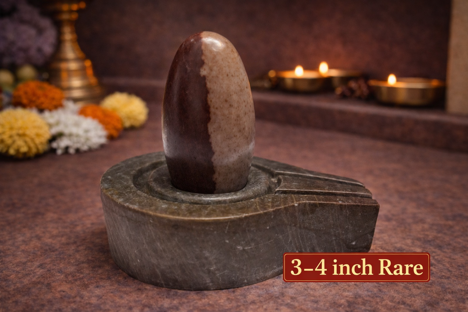 Ardhanarishwar-Tone Shivling (Half Light–Half Dark)