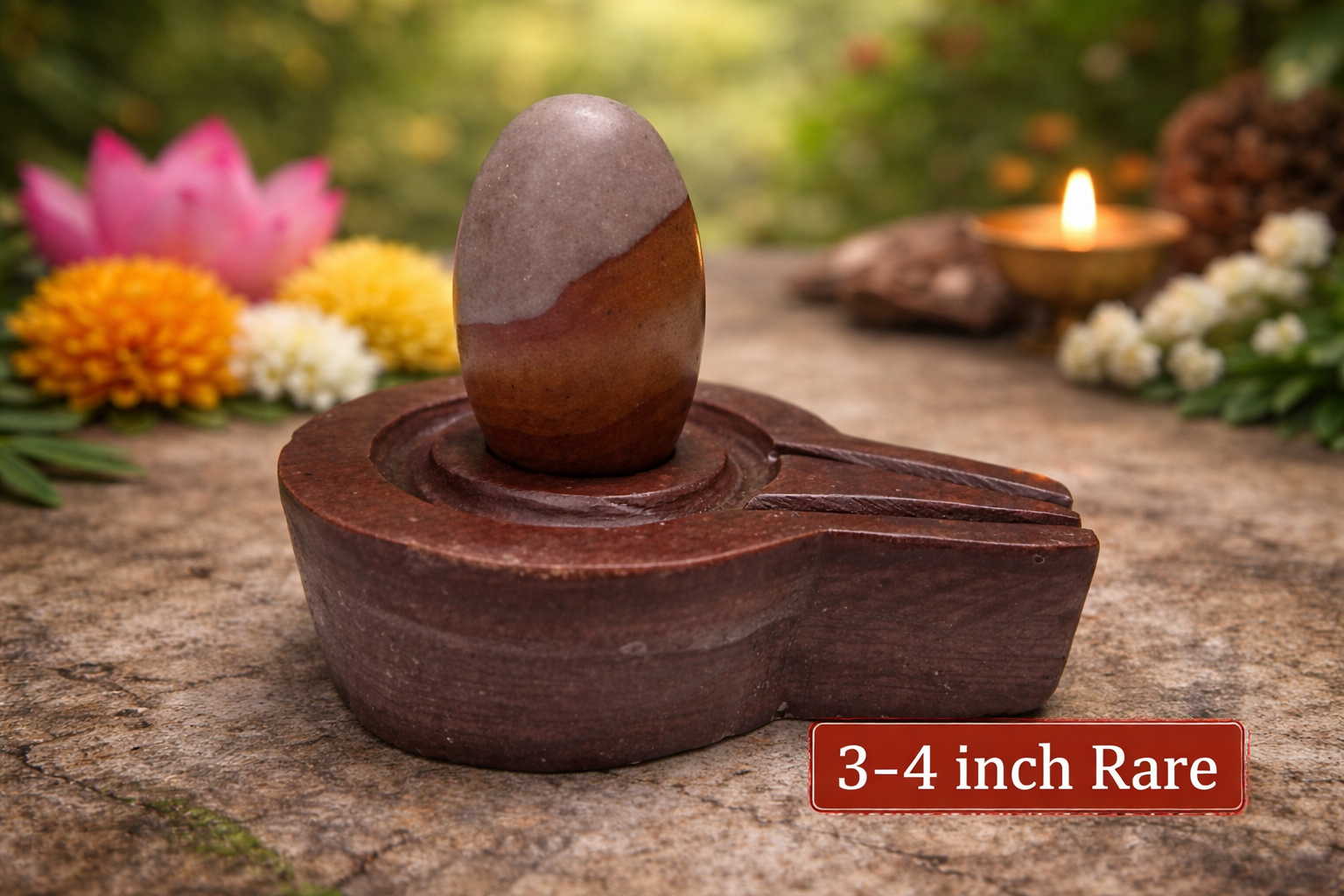 Rare Dual-Tone Narmadeshwar Shivling (3–4 Inch) — Symbol of Divine Balance